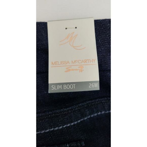 Melissa McCarthy Jeans 26W Seven7 Dark Wash Slim Boot Pants - Picture 9 of 13